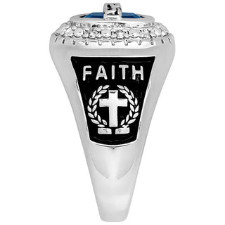 Ladies' Sterling Silver Diamond Halo Personalized Top Class Ring