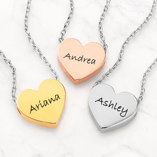 Petite Engraved Heart Necklace