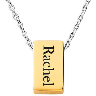 Petite Engraved Vertical Bar Necklace