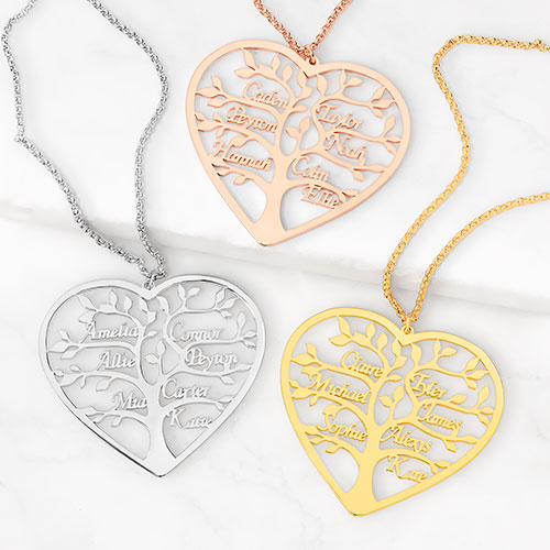 Family tree heart necklace discount