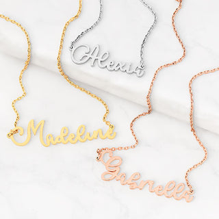 Sterling Silver Fancy Script Name Necklace