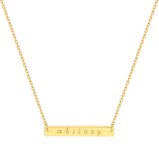 Sterling Silver Mini Bar Name Necklace