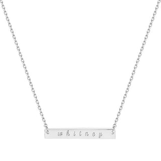 Sterling Silver Mini Bar Name Necklace