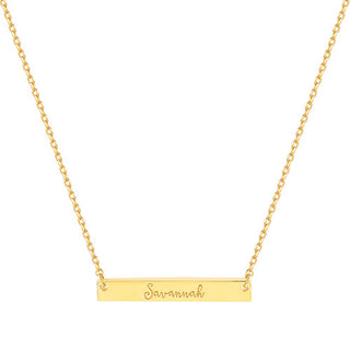 Sterling Silver Mini Bar Name Necklace