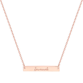 Sterling Silver Mini Bar Name Necklace