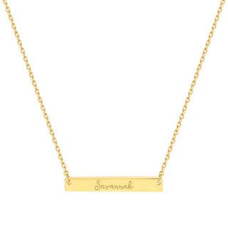 Silver Plated  Mini Bar Name Necklace