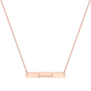 Silver Plated  Mini Bar Name Necklace