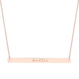 Sterling Silver Long Bar Name Necklace