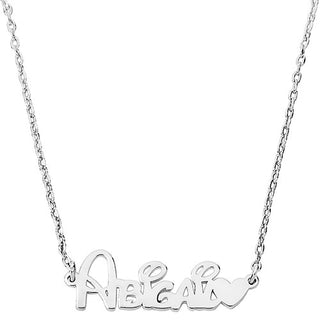 Whimsical Font Name with Heart Necklace