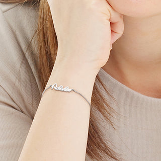 Whimsical Font Name with Heart Bracelet