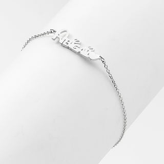 Whimsical Font Name with Heart Bracelet