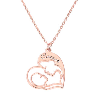 Personalized Mother and Child Heart Necklace