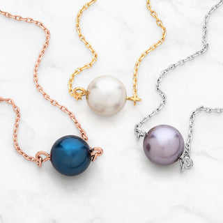 Birthstone Pearl Station Necklace