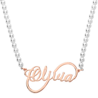 Script Name Infinity Shell Pearl Necklace