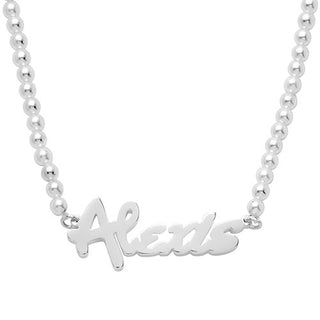 Bold Script Name Shell Pearl Necklace