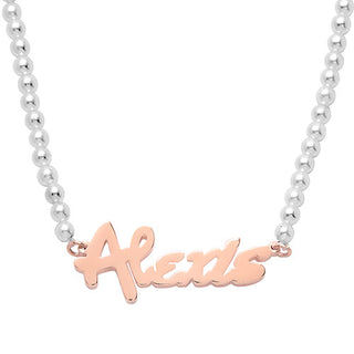 Bold Script Name Shell Pearl Necklace