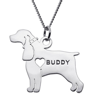 Silver Plated Spaniel Silhouette Necklace