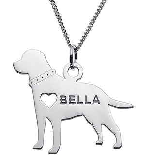 Silver Plated Labrador Silhouette Necklace