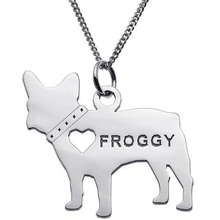 Silver Plated French Bulldog Silhouette Necklace