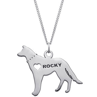 Silver Plated German Shepherd Silhouette Necklace