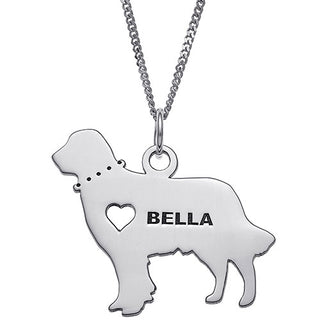 Silver Plated Golden Retriever Silhouette Necklace