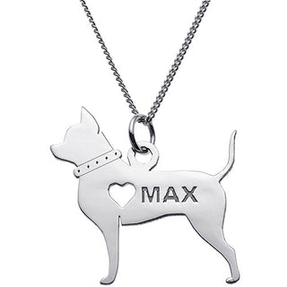 Silver Plated Chihuahua Silhouette Necklace