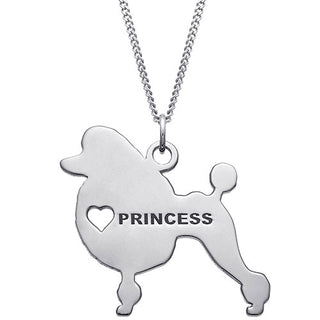 Silver Plated Poodle Silhouette Necklace