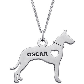 Silver Plated Great Dane Silhouette Necklace