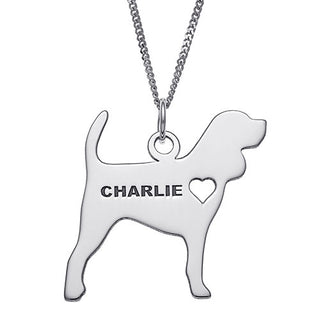 Silver Plated Beagle Silhouette Necklace