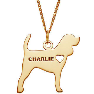 14K Gold Plated Beagle Silhouette Necklace
