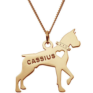 14K Gold Plated Boxer Silhouette Necklace