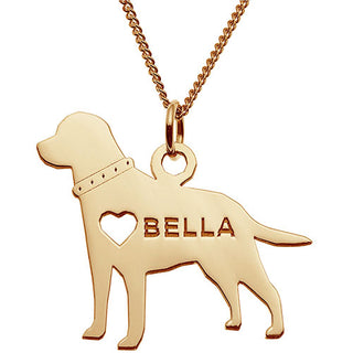 14K Gold Plated Labrador Silhouette Necklace