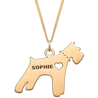 14K Gold Plated Schnauzer Silhouette Necklace