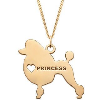 14K Gold Plated Poodle Silhouette Necklace