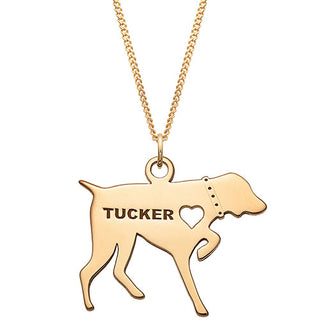 14K Gold Plated Pointer Silhouette Necklace