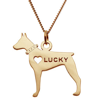 14K Gold Plated Doberman Silhouette Necklace