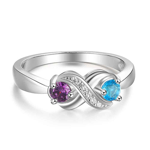Sterling Silver Birthstone Infinity Ring – Limoges Jewelry