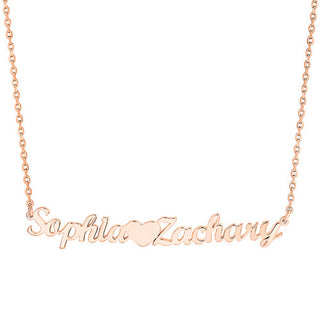 Sterling Silver Couples Name with Heart Pendant