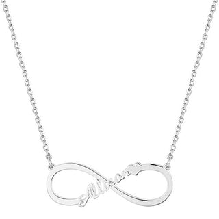 Sterling Silver Name with Heart Infinity Pendant