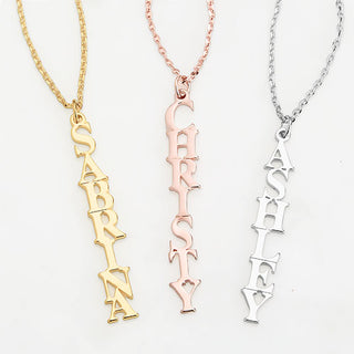 Uppercase Vertical Name Necklace