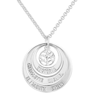 Engraved Nesting Circles with Tree of Life Necklace