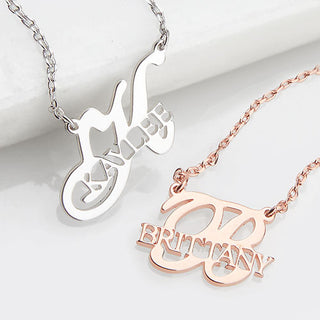 Script Initial and Name Necklace
