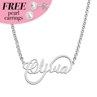 Sterling Silver Script Infinity Name Pendant