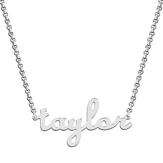 Sterling Silver Petite Lowercase Script Name Pendant