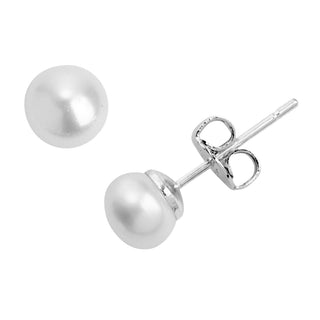 Sterling Silver Uppercase Script Initial Button Earring