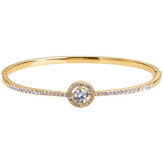Goldtone CZ Dangle Earrings,  Ring, and Cuff Bracelet Set