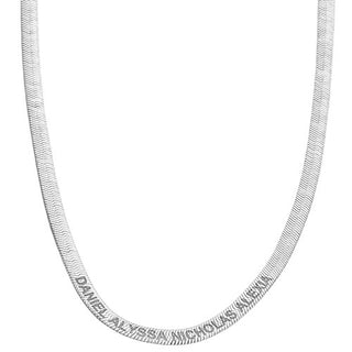 Engraved Herringbone Necklace 20"