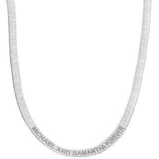 Engraved Herringbone Necklace 20"