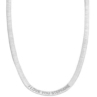 Engraved Herringbone Necklace 20"