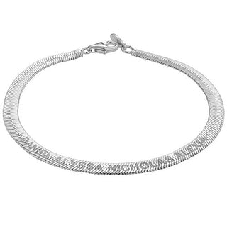 Engraved Herringbone Bracelet 8.5"